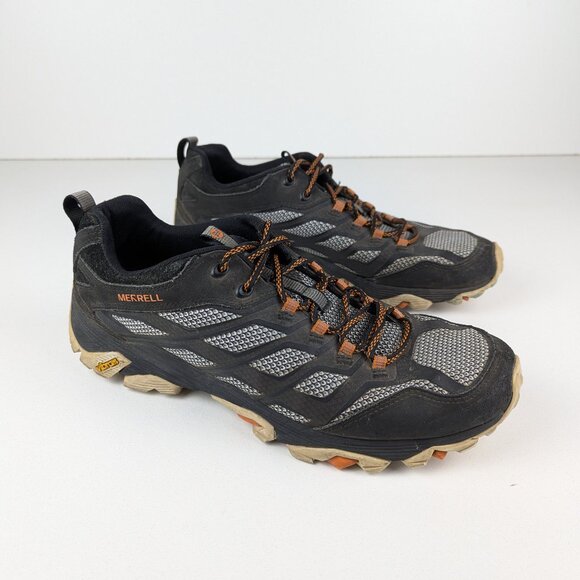 Merrell Moab FST Trail Running Shoes Men's Size 12 Black White Orange J35779 - Picture 1 of 9